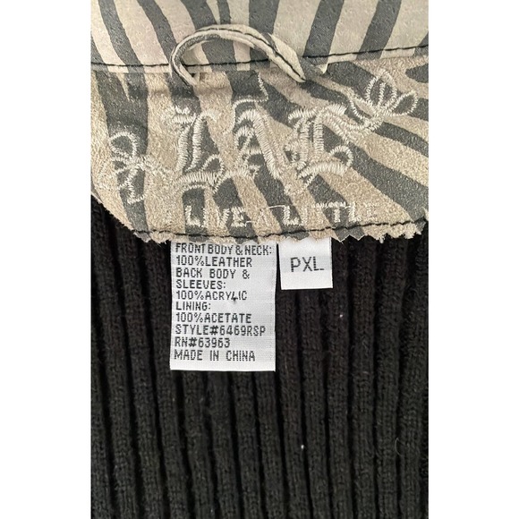 Women’s designer leather zebra print jacket petite XL - Picture 7 of 8